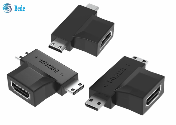 l'or 1080P a plaqué 2 dans 1 femelle du répétiteur HDMI A de HDMI à HDMI micro et mini