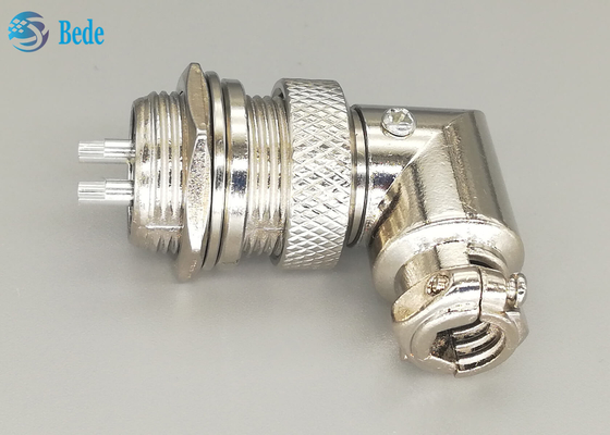 Soudure matérielle en alliage de zinc masculine et femelle de GX16 2 Pin Aviation Connector Plug 90 Dehree