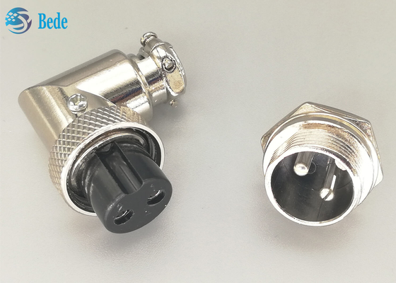 Soudure matérielle en alliage de zinc masculine et femelle de GX16 2 Pin Aviation Connector Plug 90 Dehree