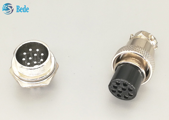 10 Pin Male/connecteur femelle de l'aviation Gx16 ont placé la soudure matérielle en alliage de zinc