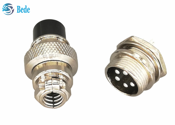 Connecteur plaqué argenté droit 5 Pin Male And Female d'aviation de la prise Gx16