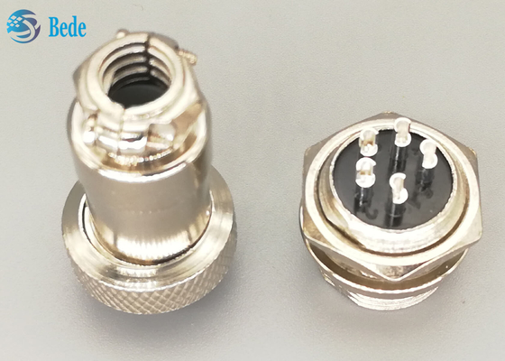 Connecteur plaqué argenté droit 5 Pin Male And Female d'aviation de la prise Gx16