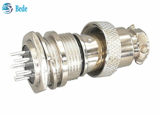 Prise masculine et femelle de Gx16 6 Pin Connector Straight Silver Plated
