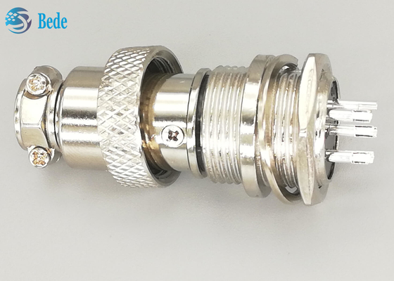 Prise masculine et femelle de Gx16 6 Pin Connector Straight Silver Plated