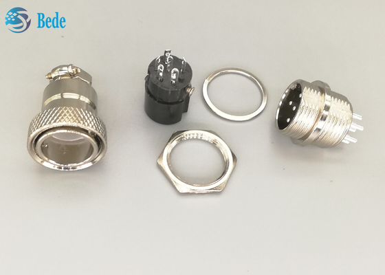 Prise masculine et femelle de Gx16 6 Pin Connector Straight Silver Plated