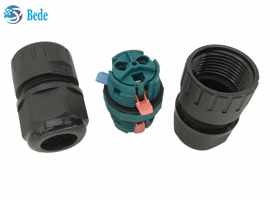 Goupille imperméable de câblage rapide du connecteur 2 de la Manche 450V 17.5A ip68 des bornes 2 du connecteur 3 de fil de preuve de l'eau M20