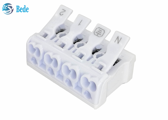 Les TB rapides de connecteur de fil d'aplanissement de PA66 4 Polonais lèvent à l'aide d'un levier les écrous 450V 16A