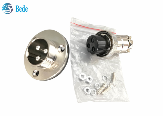Mâle circulaire de prise de la bride Gx20 et connecteur réglé femelle de bâti de panneau