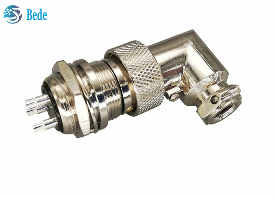 2~5 mâle et arrière/Front Mounting Female d'angle du connecteur 90 d'aviation de Pin GX16
