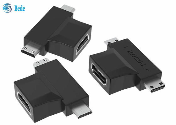 l'or 1080P a plaqué 2 dans 1 femelle du répétiteur HDMI A de HDMI à HDMI micro et mini
