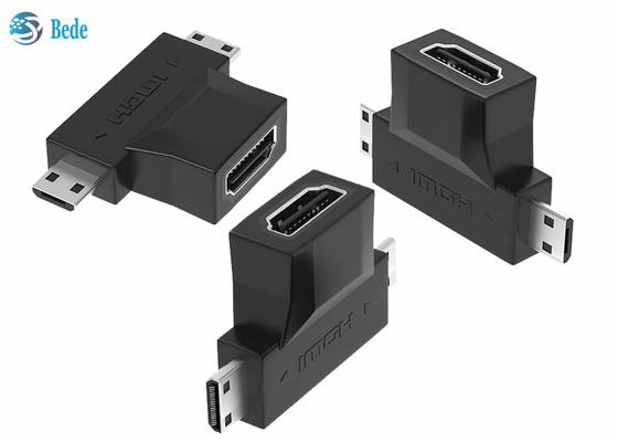 l'or 1080P a plaqué 2 dans 1 femelle du répétiteur HDMI A de HDMI à HDMI micro et mini