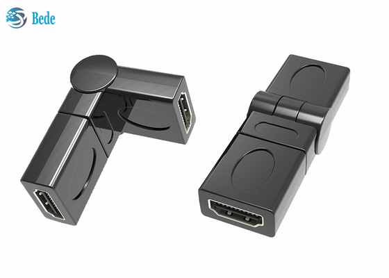 L'or d'extension a plaqué femelle au coupleur femelle 90 de HDMI 180 270 360 degrés réglables