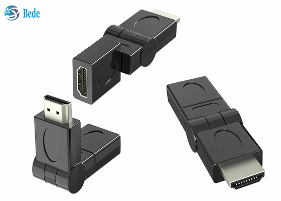 L'or a plaqué HDMI masculin à l'adaptateur femelle 90 de pivot 180 270 360 degrés rotatifs