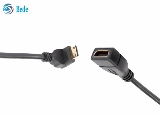 Mini mâle à angles de HDMI aux directions femelles du connecteur 4 d'adaptateur de câble de HDMI -Vers le bas-Gauche-droites