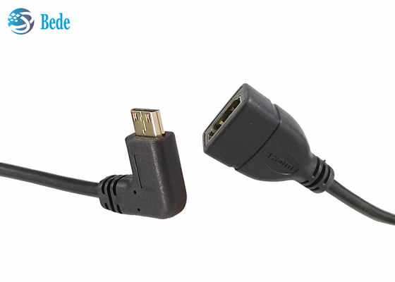 Mini mâle à angles de HDMI aux directions femelles du connecteur 4 d'adaptateur de câble de HDMI -Vers le bas-Gauche-droites