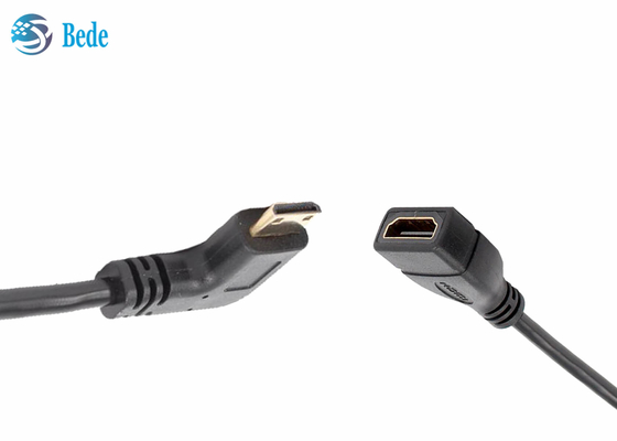 Mini mâle à angles de HDMI aux directions femelles du connecteur 4 d'adaptateur de câble de HDMI -Vers le bas-Gauche-droites