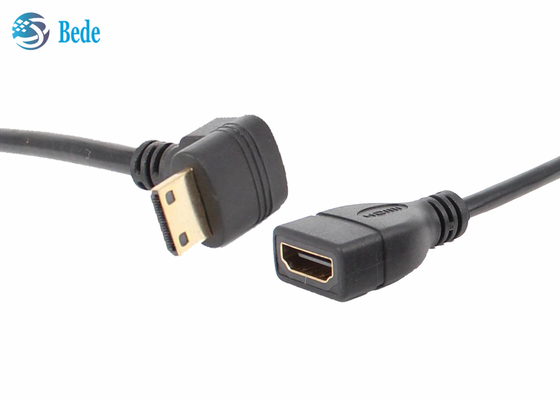 Mini mâle à angles de HDMI aux directions femelles du connecteur 4 d'adaptateur de câble de HDMI -Vers le bas-Gauche-droites