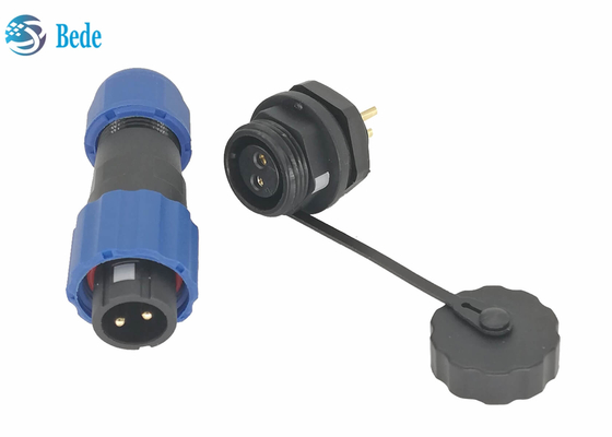 Cable connecteur de puissance Ip68 imperméable, 2 connecteur de support de panneau de Pin M13