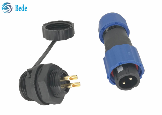 Cable connecteur de puissance Ip68 imperméable, 2 connecteur de support de panneau de Pin M13
