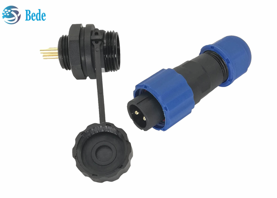 Cable connecteur de puissance Ip68 imperméable, 2 connecteur de support de panneau de Pin M13