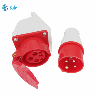 Prise électrique mâle femelle 4 broches 3P+E 380~415V 16Amp Type de montage mural IP44