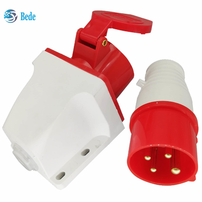 Prise électrique mâle femelle 4 broches 3P+E 380~415V 16Amp Type de montage mural IP44