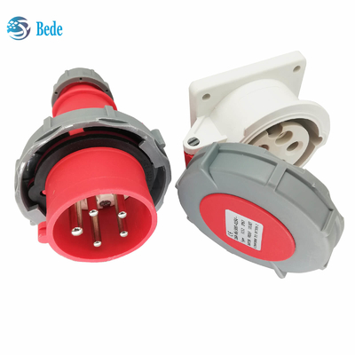 Prises industrielles imperméables 5Pins type de support de panneau 16Amp et 32Amp de 3P+N+E de la prise IP67