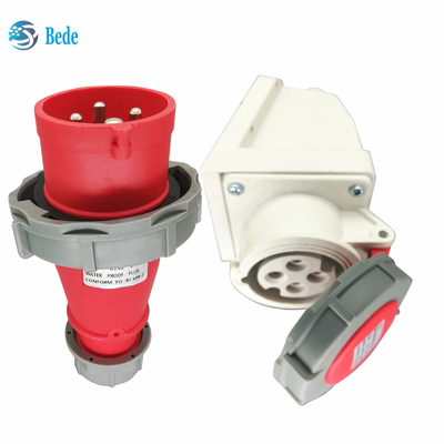 4 broches Socket électrique industriel IP67 avec type de montage murale 16A / 380 ~ 415V
