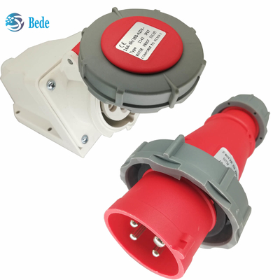 4 broches Socket électrique industriel IP67 avec type de montage murale 16A / 380 ~ 415V