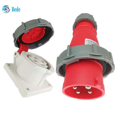 4 broches prise industrielle et prise de montage de panneau 32A 380~415V Niveau de protection IP67