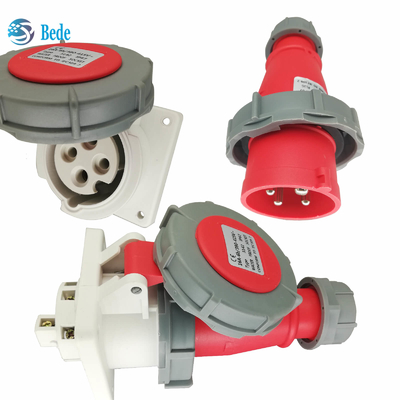4 broches prise industrielle et prise de montage de panneau 32A 380~415V Niveau de protection IP67