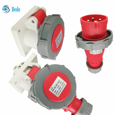 4 broches prise industrielle et prise de montage de panneau 32A 380~415V Niveau de protection IP67