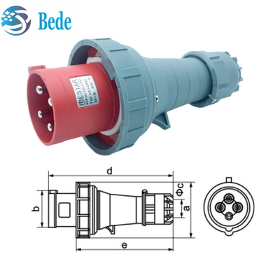 Portes électriques et prises électriques industrielles de 63A / 125 Amp3P+E IP67