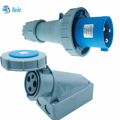 IP67 prise de prise industrielle 3 broches conçue pour 220 ~ 250V 63A / 125A type de montage murale