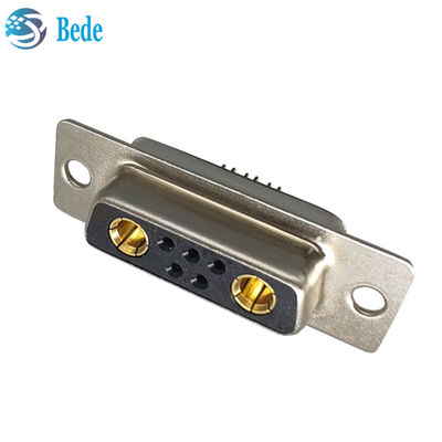 Connecteur D-Sub de planification à courant élevé DB 7W2 Connecteur féminin avec style de terminaison de la coupe de soudure et 500 cycles d'accouplement
