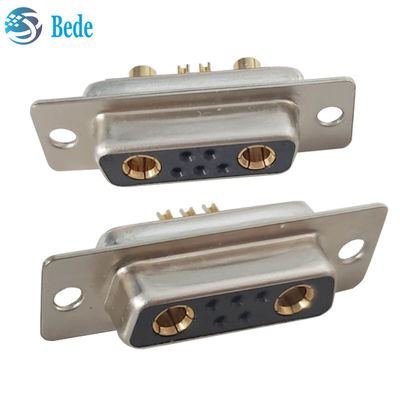 Connecteur D-Sub de planification à courant élevé DB 7W2 Connecteur féminin avec style de terminaison de la coupe de soudure et 500 cycles d'accouplement