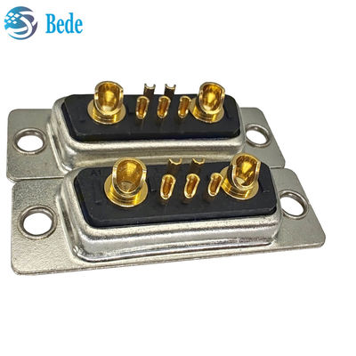 Connecteur D-Sub de planification à courant élevé DB 7W2 Connecteur féminin avec style de terminaison de la coupe de soudure et 500 cycles d'accouplement