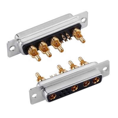 Connecteur coaxial mixte D-Sub RF / Connecteur d'angle droit de puissance 9W4 pour PCB