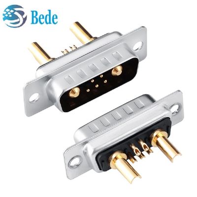 7W2 Connecteur à courant élevé coaxial D-sub angle droit/pins droits DB