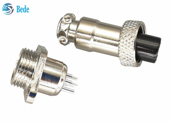 7 connecteur en alliage de zinc d'aviation de Pin Gx 12 avec le mâle carré de bride et les ensembles femelles