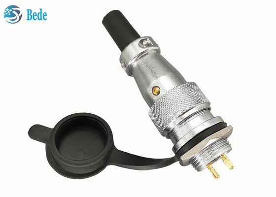 Connecteurs circulaires en alliage de zinc chromé 2 3 4 broches 10A 500V avec couverture de poussière